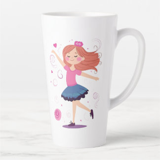 Caneca De Café Latte Princesa Dançante Ballerina Latte Mug