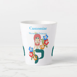 Caneca De Café Latte Princesa Sereia Ruiva Thunder_Cove