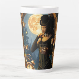 Caneca De Café Latte Princess of the Clocks – Keeper of Moonlit Hours. 