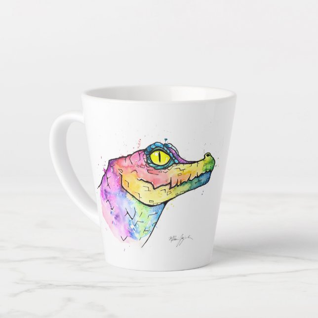Caneca De Café Latte Prism Gator (Ângulo esquerdo)
