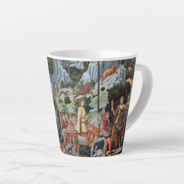 Caneca De Café Latte Procissão de Magi-Benozzo Gozzoli Pequeno (Ângulo direito)