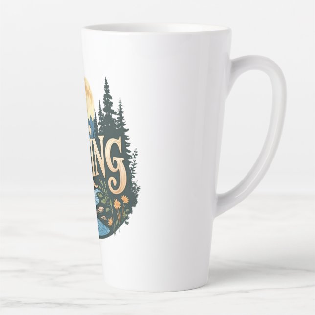 Caneca De Café Latte Procurar Vacinação de Aventura acampando Hiking Lo (Direita)