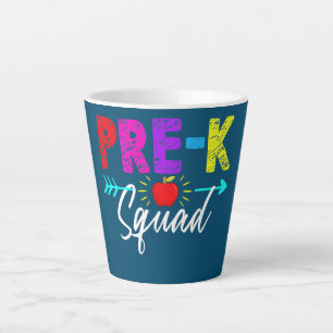 Caneca De Café Latte Professor da Equipe Pré K Aluno Crianças Pré-Escol