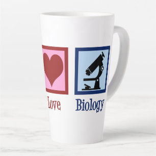 Caneca De Café Latte Professor de Biologia do Peace Love