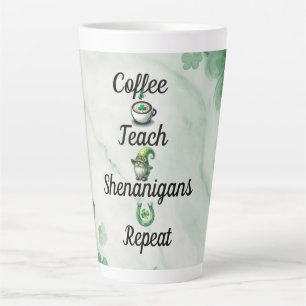 Caneca De Café Latte Professor de Dia de São Patrício