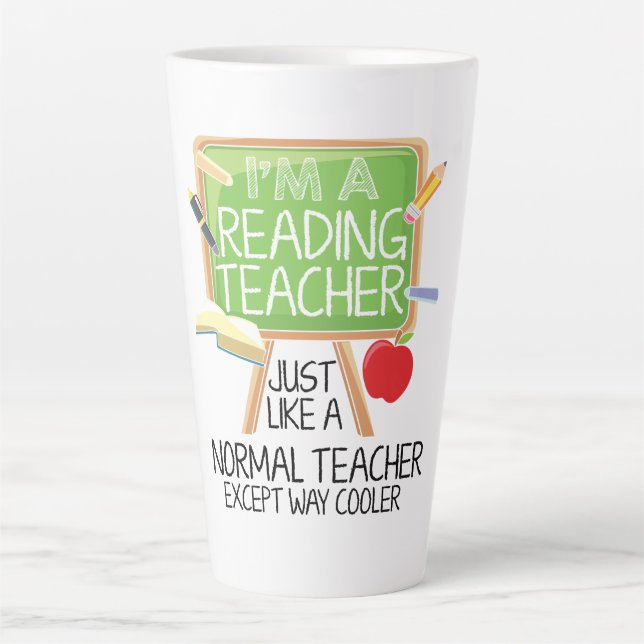 Caneca De Café Latte Professor de Leitura  (Frente)