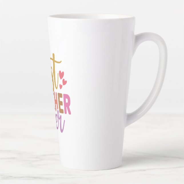Caneca De Café Latte Professor de presentes | Melhor Professora Do Mund (Direita)