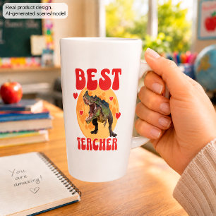 Caneca De Café Latte Professor Dinossauro Engraçado Melhor