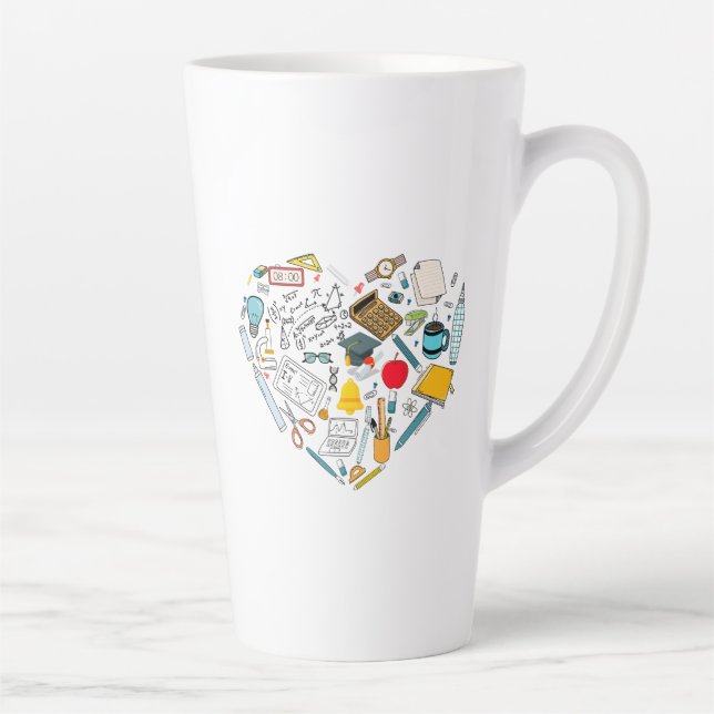 Caneca De Café Latte Professor Instrutor Professor Tool Heart (Direita)