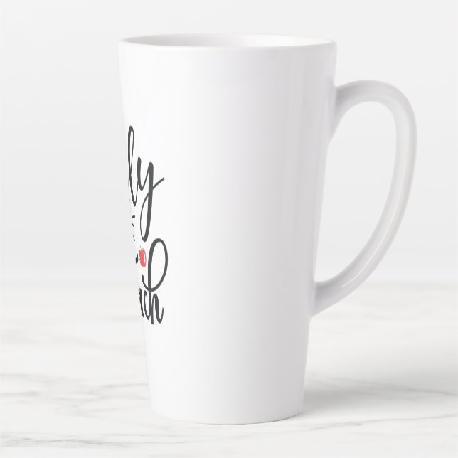 Caneca De Café Latte Professora Arte Apenas Professora Corajosa (Direita)