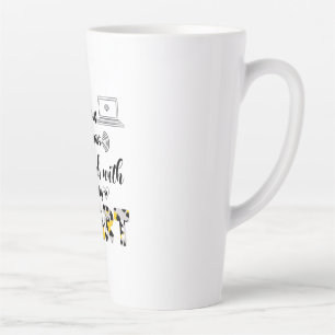 Caneca De Café Latte Professora Arte Eu Ensino Com Meu Coração