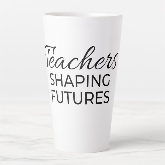 Caneca De Café Latte Professores Moldando Futuros Preto Dourado Motivac (Frente)