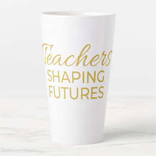 Caneca De Café Latte Professores Moldando Futuros Preto Ouro Motivacion