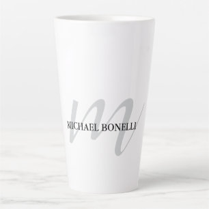 Caneca De Café Latte Profissional clássico de monograma