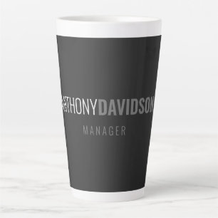Caneca De Café Latte Profissional Elegante Moderno Minimalista Seu Nome