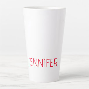 Caneca De Café Latte Profissional minimalista moderno nome vermelho bra