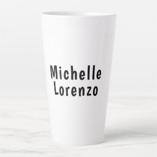 Caneca De Café Latte Profissional Moderno Simples Plano Nome Preto Bran
