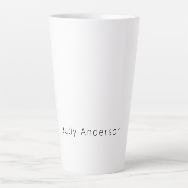 Caneca De Café Latte Profissional Simples Moderno Elegante Seu Nome (Frente)
