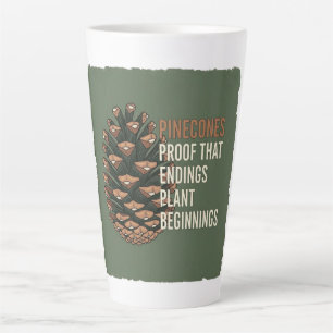 Caneca De Café Latte Promessa Evergreen - design de pinho