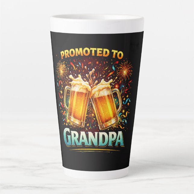 Caneca De Café Latte Promovido a Avô Futuro (Frente)