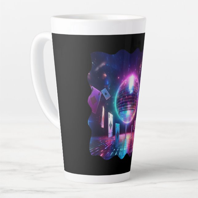 Caneca De Café Latte Pronto Para Uma Noite De Dança E Jogo (Ângulo esquerdo)