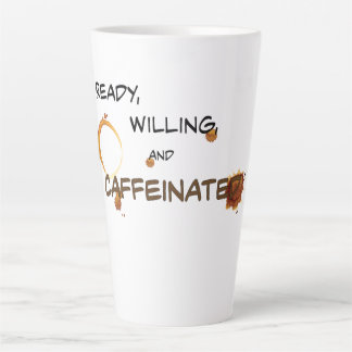Caneca De Café Latte Prontos, Willing e Cafeinados