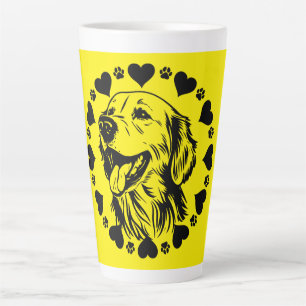 Caneca De Café Latte Proprietário do Cachorro do Retriever de ouros