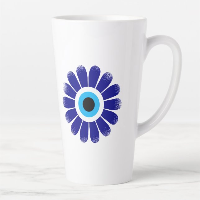 Caneca De Café Latte Proteção de Olho Grego (Direita)