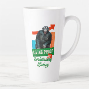 Caneca De Café Latte Prova viva da Biologia Evolutiva Chimp Engraçado