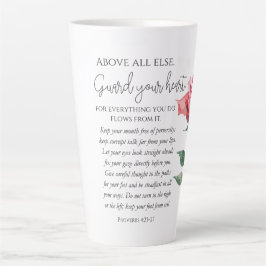 Caneca De Café Latte Provérbios 4:23-27 Guarda o ventilador das escritu