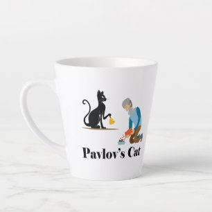 Caneca De Café Latte Psicologia Gata de Pavlov