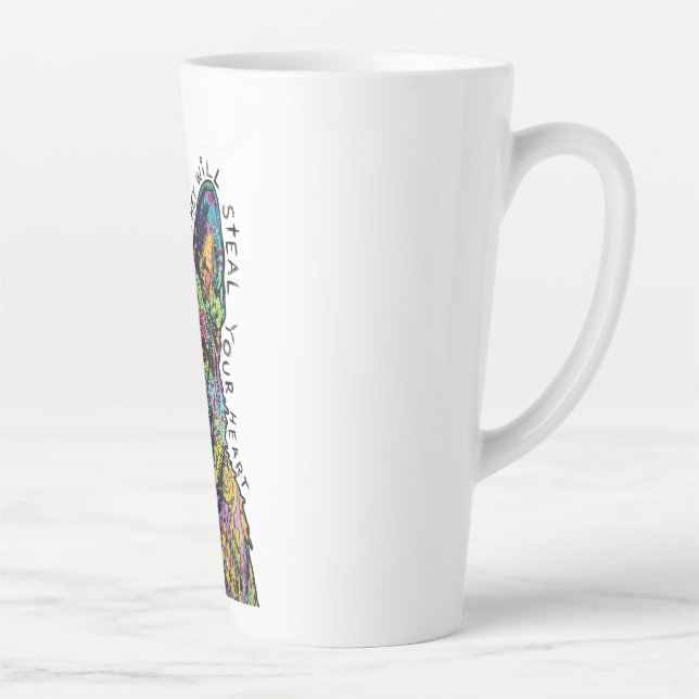 Caneca De Café Latte Psychedelic German Shepherd Heart (Direita)