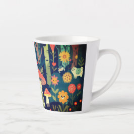 Caneca De Café Latte Psycheldelic forest design