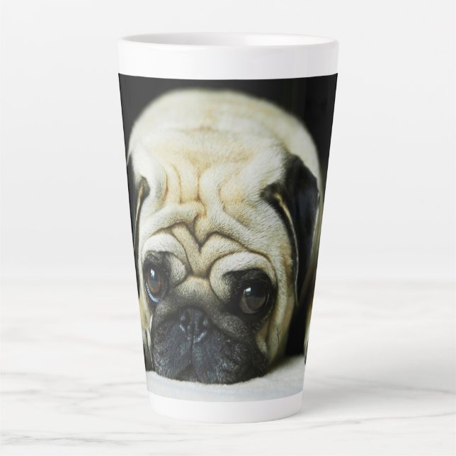 Caneca De Café Latte Pug Latte Mug (Frente)