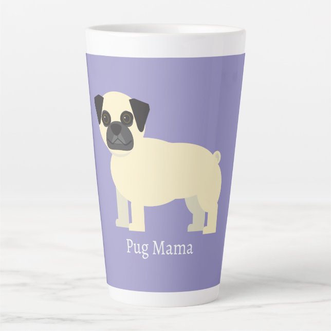 Caneca De Café Latte Pugs,  (Frente)