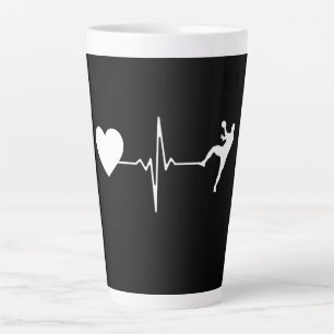 Caneca De Café Latte Pulsação do Jogador de Andebol