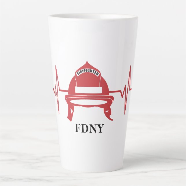 Caneca De Café Latte Pulso de Captura de Fogo Personalizado (Frente)