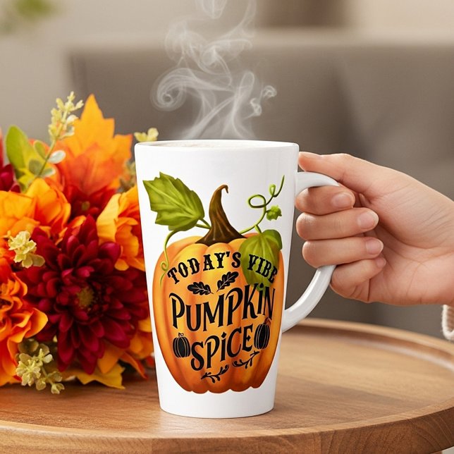 Caneca De Café Latte Pumpkin espice vibe (Criador carregado)