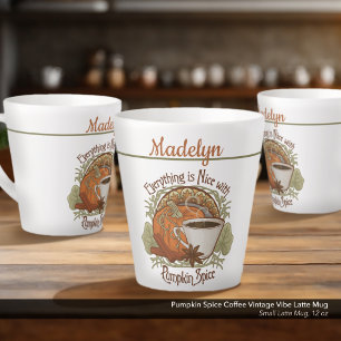 Caneca De Café Latte Pumpkin Spice Coffee Estilo de Vintage Nome Person