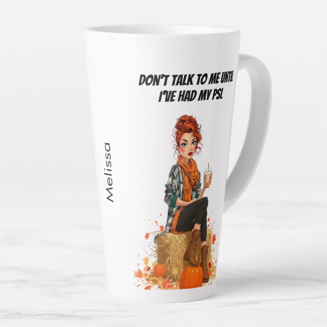 Caneca De Café Latte Pumpkin Spice Latte - Sra. Sass (Ângulo direito)
