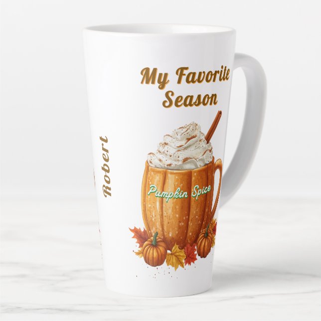 Caneca De Café Latte Pumpkin Spice, Minha Estação Favorita (Ângulo direito)