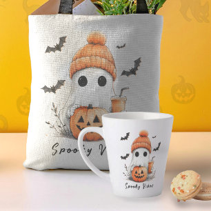 Caneca De Café Latte Pumpkin Spice Spooky Vibes Personalizadas