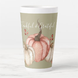 Caneca De Café Latte Pumpkins bonito de Aquarela na Sage