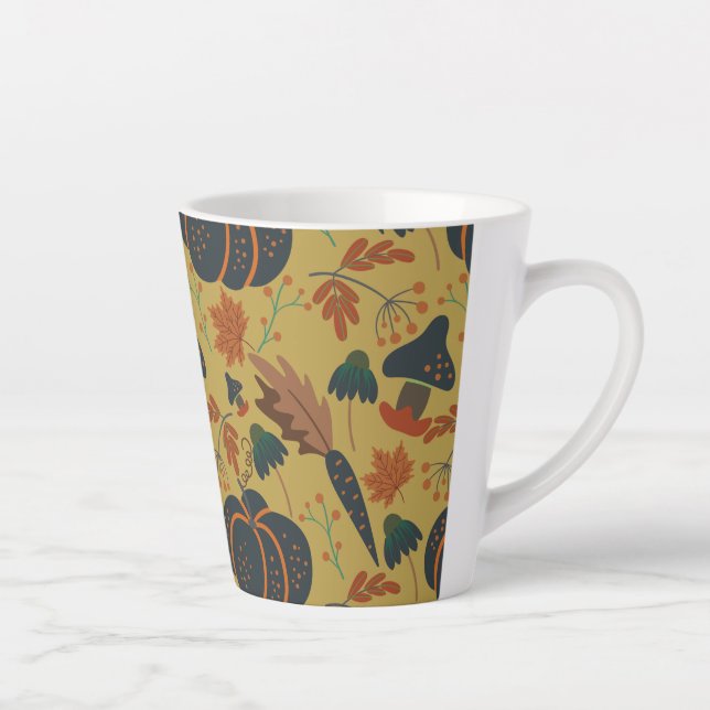 Caneca De Café Latte Pumpkins e cenouras, sem costura (Direita)