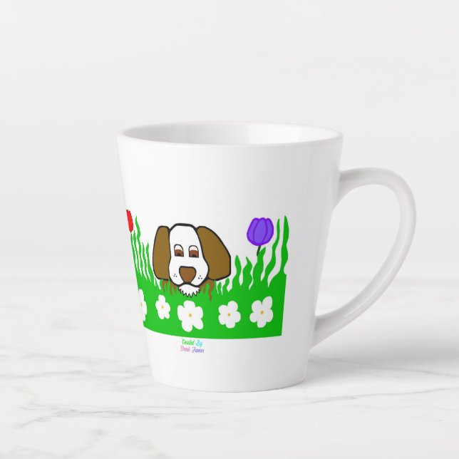 Caneca De Café Latte Pup N Tocar Lâmina Pequena (Direita)