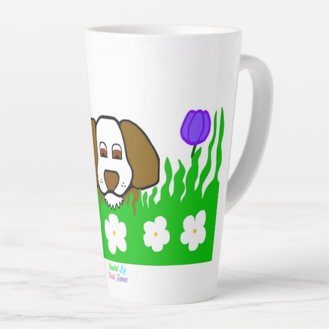 Caneca De Café Latte Pup N Tocar Lâmpada Grande (Ângulo direito)