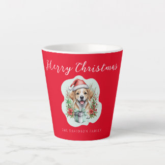 Caneca De Café Latte Puppy de Natal bonito