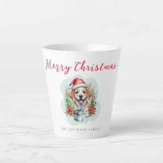 Caneca De Café Latte Puppy de Natal bonito
