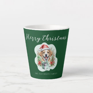 Caneca De Café Latte Puppy de Natal bonito