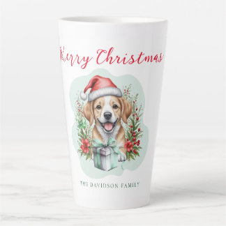 Caneca De Café Latte Puppy de Natal bonito